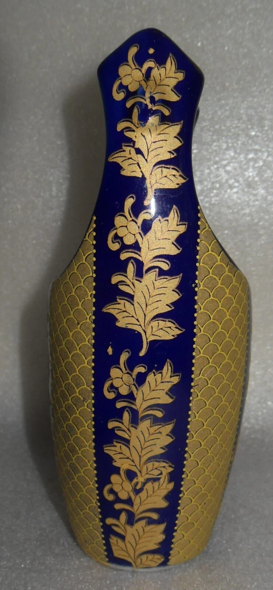 陶瓷蓝色老式原版古董日本花瓶| eBay