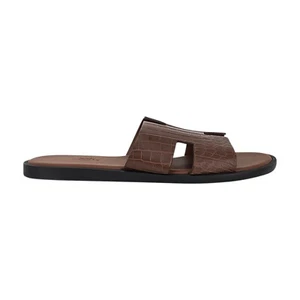 Hermes Izmir Sandal Havanne / Naturel Exotic Porosus Men's Shoes 42 / 9 - Picture 1 of 7