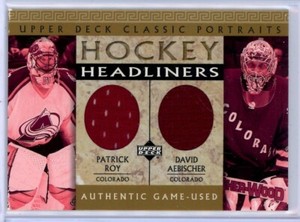 2002-03 Upper Deck Classic Portraits Headliners #RA Roy / Aebischer DUAL JERSEY