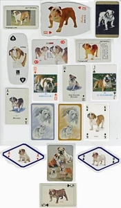 BULLDOG COLLECTION OF VINTAGE DOG COLLECTABLE SINGLE PLAYING CARDS - Picture 1 of 1