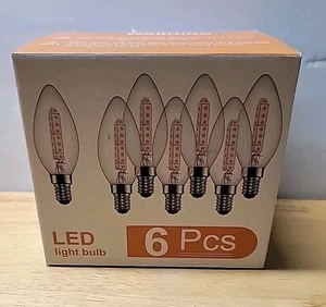 NS LED Light Bulbs E12 Non-Dimmable 8W 5000K Clear Glass Pack Of 6 - Picture 1 of 11
