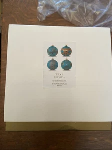 Hallmark Heritage Set di Ornamenti in Vetro 3/4 Oro Teal - Foto 1 di 14