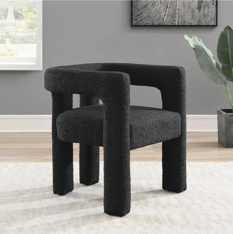 Silla de comedor Abbyson Living Perimeter Boucle, negra Foto 1 de 4