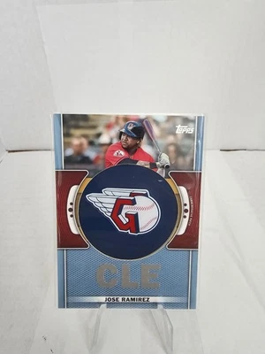 💥2023 Topps Series 1 Jose Ramirez Commemorative Team Logo Patch Relic Guardians - Image 1 of 2
