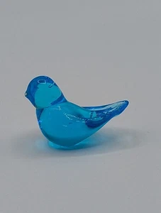 Figura de pájaro de cristal Bluebird of Happiness Leo Ward firmada y fechada 1991, vintage - Imagen 1 de 9