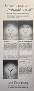 Bryce Brothers Co Mt Pleasant PA Gafas de Cristal Patrones Anuncio Impreso De Colección 1963 - Imagen 1 de 4