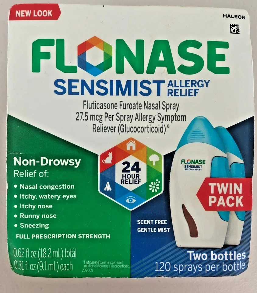 Flonase Sensimist pacote duplo alívio de alergia 240 sprays ex 4/2027+ caixa não perfeita - Imagem 1 de 1
