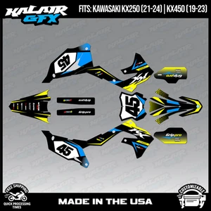 Kalair GFX Graphics Kit for KX450 2019-2023 and KX250 2021-24 Division - Yellow - Picture 1 of 4