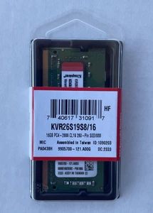 740617310917 Kingston Technology KVR26S19S8/16 memory module 16 GB 1 x 16 GB DDR - Picture 1 of 4