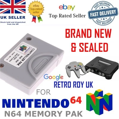 New N64 Memory Card Nintendo 64 - NUS-004 - Brand New Battery Mem Pak Pack - Image 1 of 4