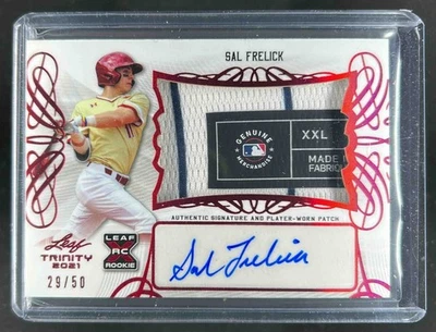 2021 Leaf Trinity Sal Frelick Patch Auto RC Red Rookie #/50 - Image 1 of 2