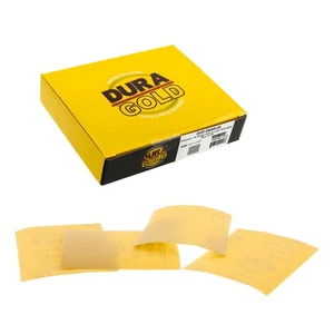 600 Grit Gold - 1/4 Sheet Hook & Loop Sandpaper Sheets 5.5" x 4.5" - Box of 25 - Picture 1 of 5