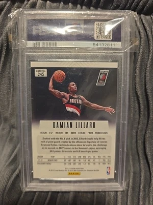 2012-13 Panini Prizm #245 Damian Lillard Rookie RC PSA 9 MINT - Image 1 of 2
