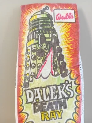 DALEK'S DEATH RAY LOLLY WRAPPER. RARE ORIGINAL FROM 1975. WALL'S ICE CREAM. - Image 1 of 4