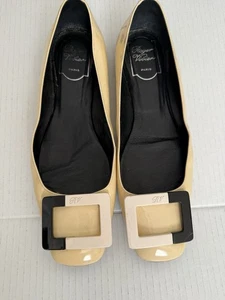 Roger Vivier Square Toe, hellgelber Leder Trompete Ballerinas Gr. 39 - Bild 1 von 13