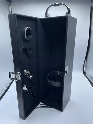 PU Leather Top Handle Wine Bottle Box Travel Wine Accessory Set Carrier Case - Image 1 of 4