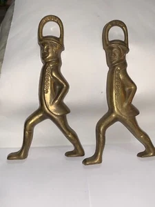 Vntage Hessian Soldier Brass 10.5" tall Figures Bottle Opener Door stops - Picture 1 of 9