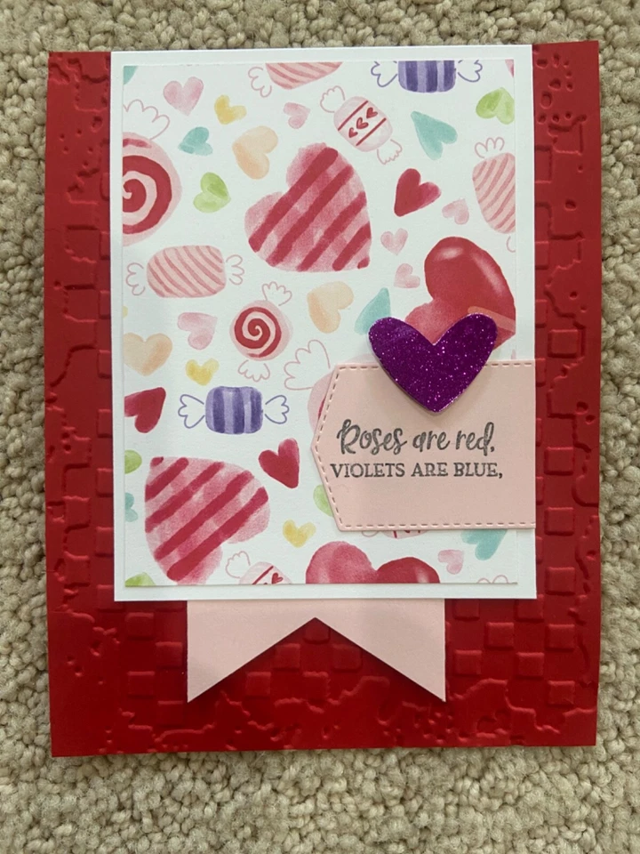Kit de 10 tarjetas de San Valentín Glitter love From the heart hechas con Stampin' Up! Foto 1 de 1