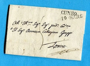 1826 CUNEO stampatello nero + data ( Vollmeier n. 19 )  (305974) - Picture 1 of 1