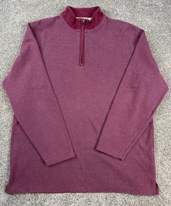Pendleton Men's Large Quarter Zip Pullover Maroon Cotton Blend Long Sleeve - Picture 1 of 7