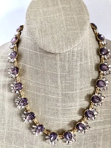 Vintage CHARTER CLUB Rhinestone Gold Tone  Necklace 16" - Picture 1 of 11