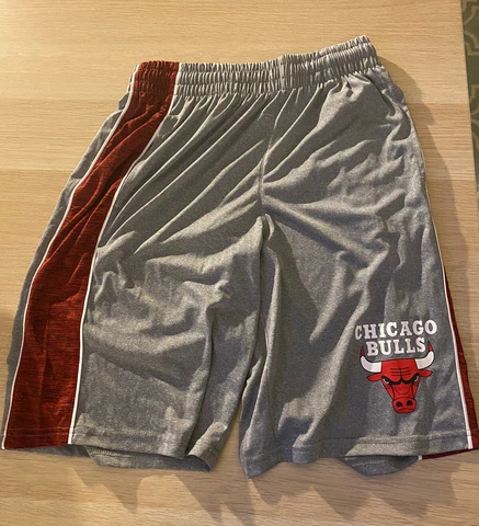 CHICAGO BULLS NBA MEN’S GRAY ACTIVE WORKOUT BASKETBALL TRAINING SHORTS SMALL NEW Cover