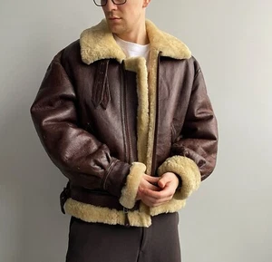 Vintage Type B-3 Flight Equipment New York U.S. Army Air Force Shearling Coat L - Picture 1 of 22