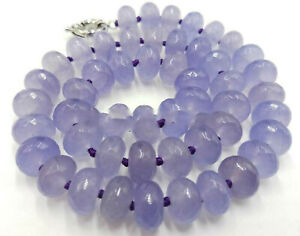 Natural 5x8mm Faceted Purple Alexandrite Gems Abacus Beads Necklace 18 Inches