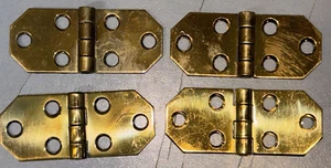 NOS Lot of 4 Brainerd Solid Polished Brass Hinges - 7/8 X 2 - Picture 1 of 4