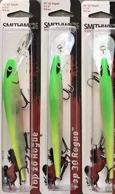 Smithwick Top 20 Señuelo de Pesca Rouge Suspensible Crankbait Lmn Lm Org Lote de 3 S3 Foto 1 de 2