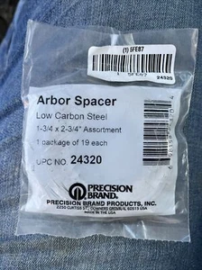 Precision Brand 24320, 19ct Arbor Spacers Shims, 1-3/4x2-3/4, Low Carbon Steel, - Bild 1 von 5