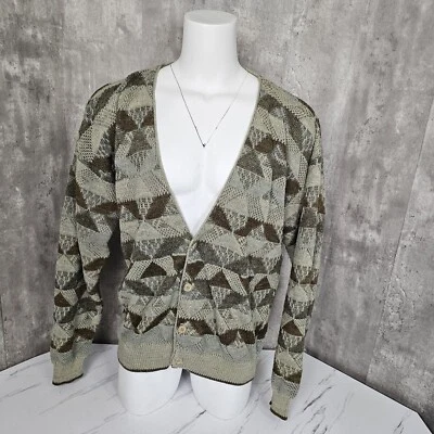 Vintage Megalos Mens XLT Multicolor Grandpa Core Knit Button Up Cardigan - Image 1 of 4
