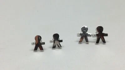 Orecchini a Lobo Bebè-Bimbo in Argento 925/1000 Rodiato - Lisci con Zircone - Immagine 1 di 2