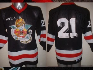 Merlins KOBE 21 Adult Small Ice Hockey Shirt Jersey Vintage NHL Top Black  - Picture 1 of 4