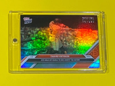 2024 Topps Now Thairo Estrada PLATINUM MEMBER RAINBOW FOIL PR: 1 SSP Giants #40 - Image 1 of 4