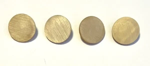Lot 4 Small Bakelite Style Variegated Beige Striated Plastic Shank Buttons READ - Picture 1 of 3