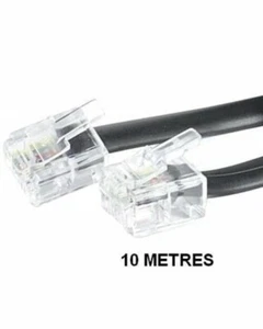 Câble téléphonique RJ11 - 10 m - Noir - Dexlan - Photo 1/1
