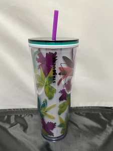 Starbucks Spring 2022 White Floral Cold Cup Venti Tumbler 24oz Neu mit Etikett - Bild 1 von 10