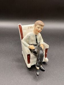 Vintage JFK President John Kennedy Salt & Pepper Shaker With Rocking Chair,1962