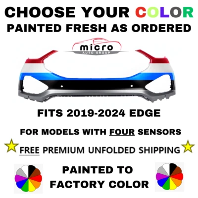NEW FRONT BUMPER FOR 2019-2024 FORD EDGE PAINTED *CHOOSE YOUR COLOR* FO1014138 - Image 1 of 4