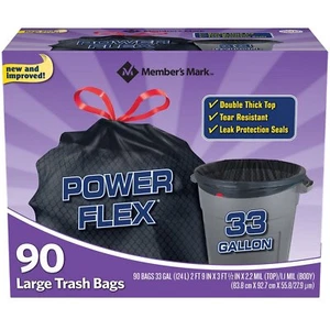 Member's Mark 33 gallon Power Flex Drawstring (90Count),, () - Picture 1 of 1