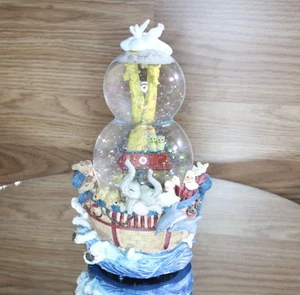NOAH'S ARK Double SNOW GLOBE Glitter SAN FRANCISCO MUSIC BOX COMPANY Side by Sid - Picture 1 of 24