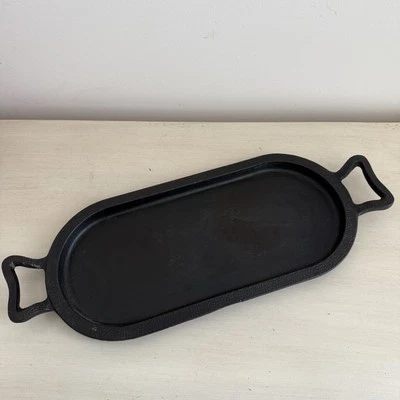 "Bandeja para parrilla de hierro fundido Paula Deen 19,5"" sartén ovalada pesada con asas" Foto 1 de 4