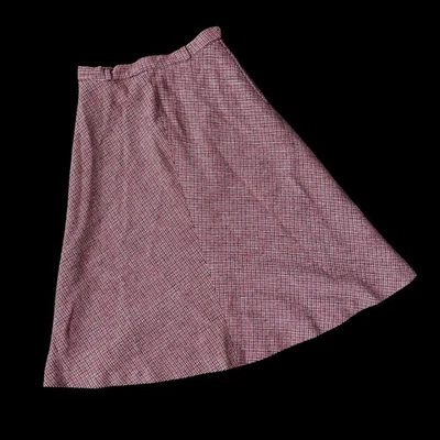 Винтажная юбка шерстяная смесь размер 10 красный темно-синий Evan Picone США 1970-е сделано в Союзе - Изображение 1 из 4