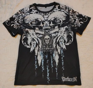 Preface Skull Graphic Tee Gothic Spade Card Adult sz Small 36" Pit to Pit - Picture 1 of 7