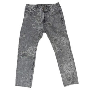 Gap Kids Girls’ Mid Rise Girlfriend Gray Floral Print Jeans Size 7 - Picture 1 of 6