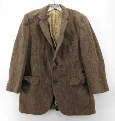 Abrigo deportivo Harris Tweed vintage para hombre 42 marrón blazer espiga sin estructura * Foto 1 de 4