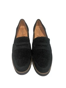 Vionic Loafer Cheryl Womens 11 Suede Faux Fur Black Arch Support - Picture 1 of 8