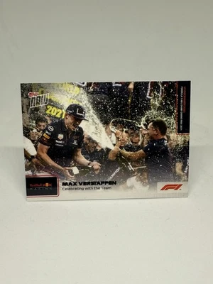 2021 Topps Now Formula 1 F1 Max Verstappen 083 Celebrating With Team - Image 1 of 2