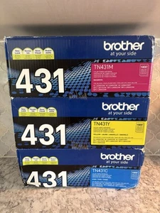 Original Brother TN431 3er-Pack Tonerkartuschen mit Standardkapazität Cyan Magenta Gelb - Bild 1 von 11